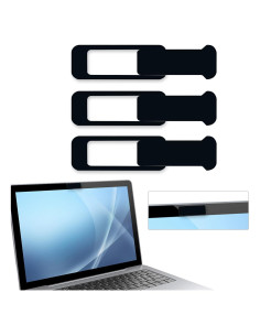 Cubierta de Webcam ZYAOTWQZ 3 Piezas Protección Privacidad Negro