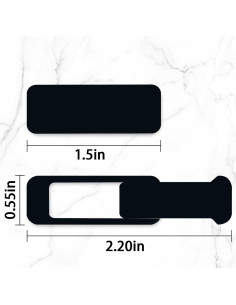Cubierta de Webcam ZYAOTWQZ 3 Piezas Protección Privacidad Negro 2