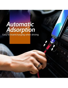 Cable de Carga Magnético 3 en 1 ANMONE 540 Rojo 2x3ft 2x6ft 2