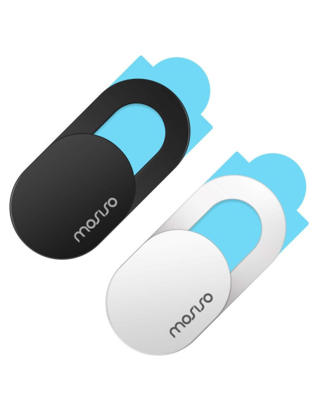 Cubierta de Webcam MOSISO Ultra Delgado 2 Piezas Blanco Negro