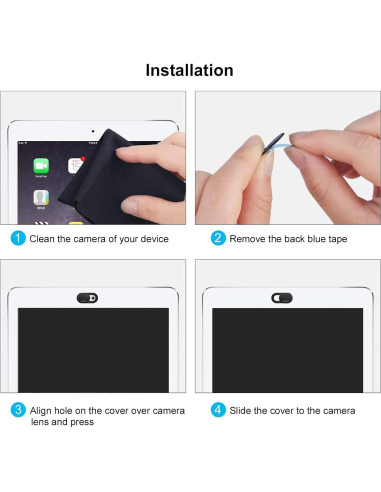 Cubierta de Webcam MOSISO Ultra Delgado 2 Piezas Blanco Negro