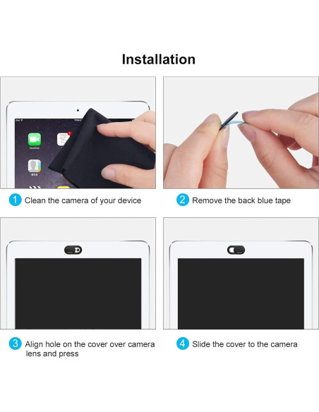 Cubierta de Webcam MOSISO Ultra Delgado 2 Piezas Blanco Negro