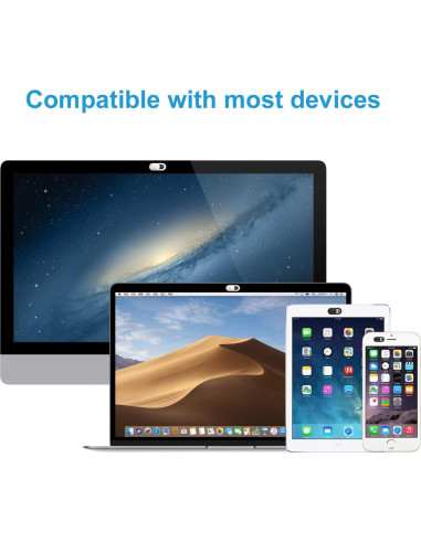 Cubierta de Webcam MOSISO Ultra Delgado 2 Piezas Blanco Negro