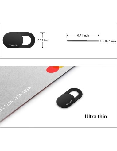 Cubierta de Webcam MOSISO Ultra Delgado 2 Piezas Blanco Negro