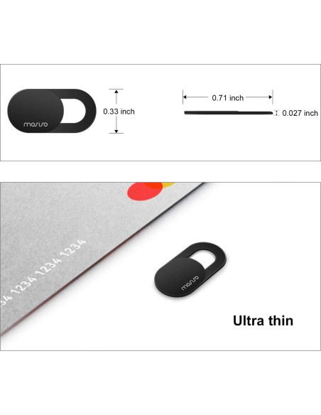 Cubierta de Webcam MOSISO Ultra Delgado 2 Piezas Blanco Negro