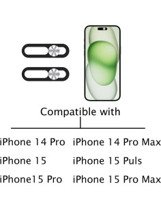 Cubierta de Webcam Peramarl Plata 2PCS para iPhone 14/15/16 2