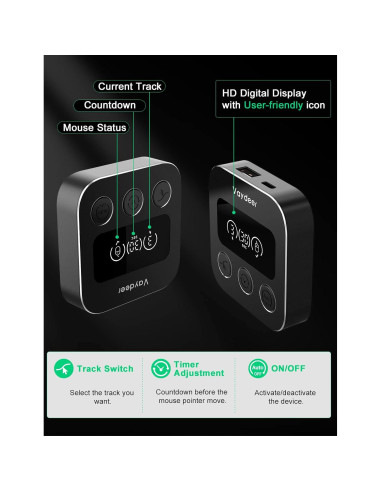 Agitador de Ratón Indetectable VAYDEER X3 Plus USB Automático