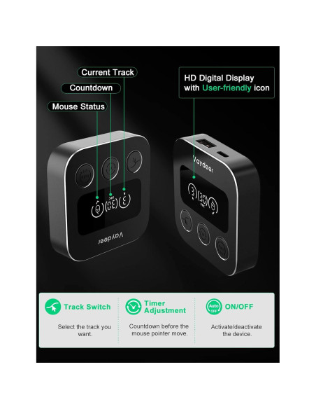 Agitador de Ratón Indetectable VAYDEER X3 Plus USB Automático