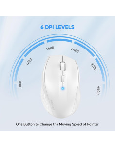 Ratón Inalámbrico Bluetooth TECKNET 4800 DPI Blanco 2