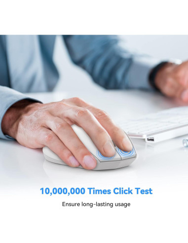 Ratón Inalámbrico Bluetooth TECKNET 4800 DPI Blanco
