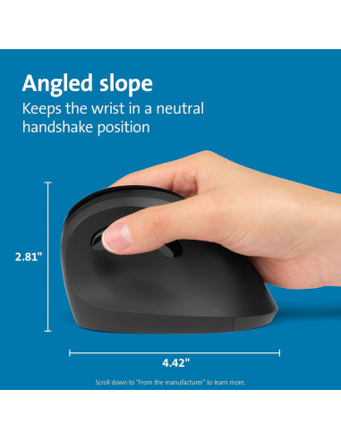Mouse Inalámbrico Vertical Kensington Pro Fit Ergo Negro