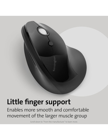 Mouse Inalámbrico Vertical Kensington Pro Fit Ergo Negro