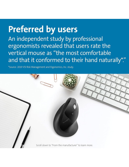 Mouse Inalámbrico Vertical Kensington Pro Fit Ergo Negro