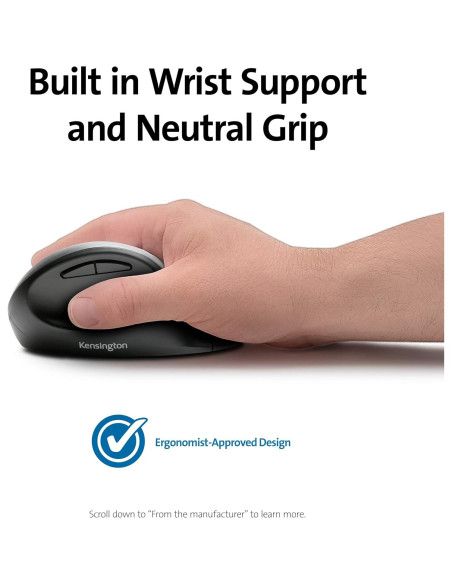 Ratón Inalámbrico Ergonómico Kensington Pro Fit - Negro