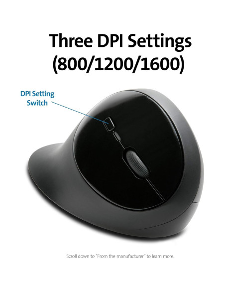 Ratón Inalámbrico Ergonómico Kensington Pro Fit - Negro