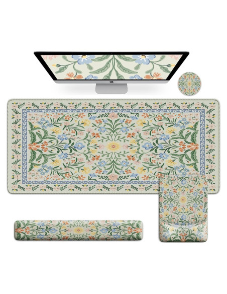 Alfombrilla de Escritorio Ergonómica iCasso Verde 4 en 1