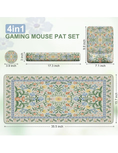 Alfombrilla de Escritorio Ergonómica iCasso Verde 4 en 1 2