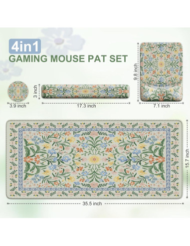 Alfombrilla de Escritorio Ergonómica iCasso Verde 4 en 1