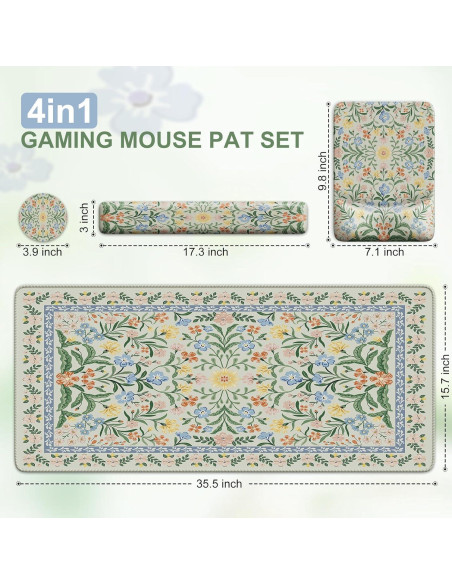 Alfombrilla de Escritorio Ergonómica iCasso Verde 4 en 1