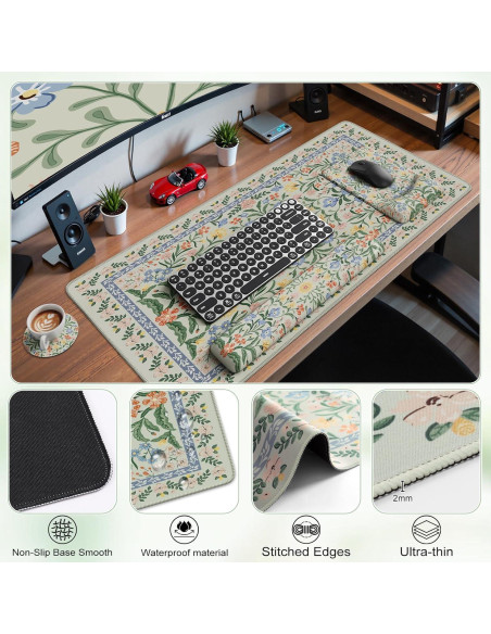 Alfombrilla de Escritorio Ergonómica iCasso Verde 4 en 1