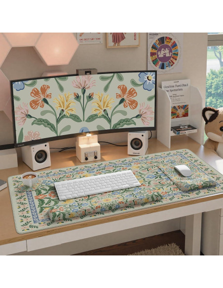 Alfombrilla de Escritorio Ergonómica iCasso Verde 4 en 1