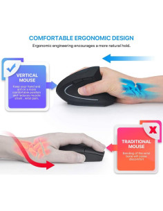 Ratón Vertical Ergonómico Inalámbrico Letaclanic 800/1600 DPI 2