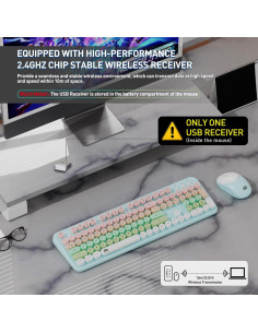 Combo Teclado y Ratón Inalámbricos FD EK8870 - Ergonomía y Silencio 2