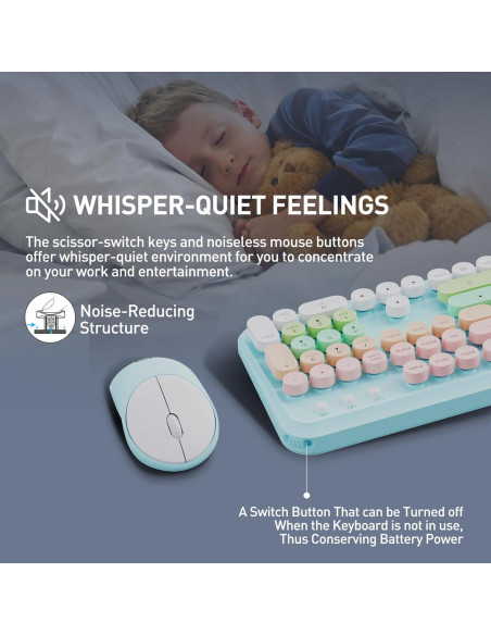 Combo Teclado y Ratón Inalámbricos FD EK8870 - Ergonomía y Silencio