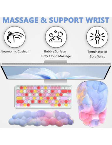 Almohadilla Ergonómica AKIT con Reposamuñecas para Teclado y Ratón