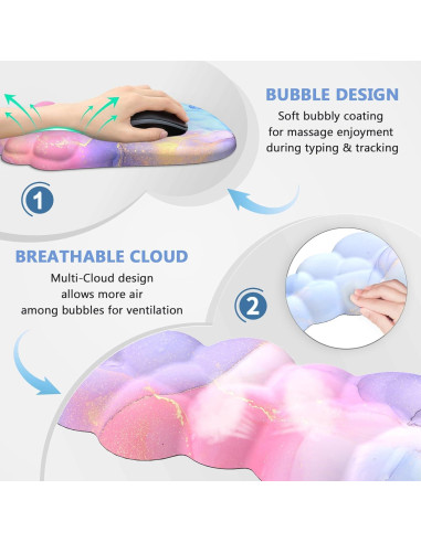 Almohadilla Ergonómica AKIT con Reposamuñecas para Teclado y Ratón