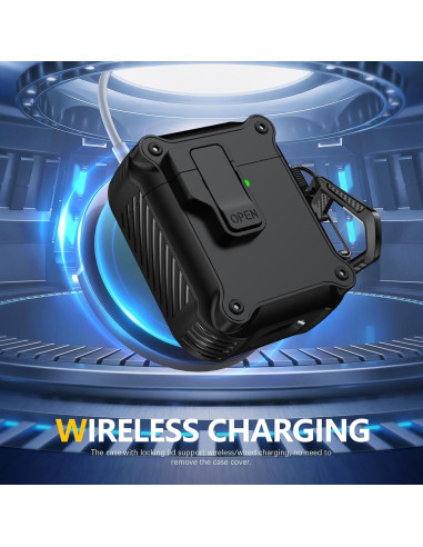 Funda Protectora RFUNGUANGO para AirPods 1ra y 2da - Negro