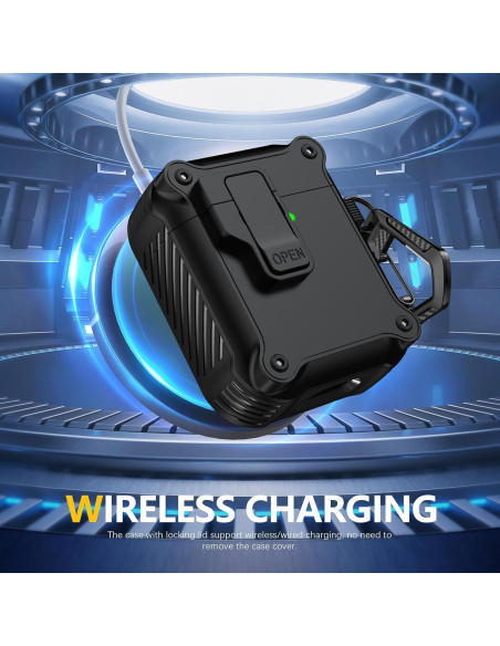 Funda Protectora RFUNGUANGO para AirPods 1ra y 2da - Negro