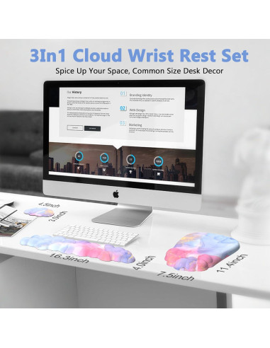 Almohadilla Ergonómica AKIT con Reposamuñecas para Teclado y Ratón