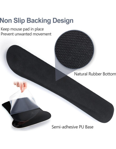 Set Reposamuñecas Ergonomico ArtSo Mármol Gris - Teclado y Ratón