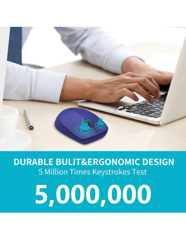 Ratón Inalámbrico Bluetooth Rapoo M100G Azul, Silencioso, 3 Dispositivos