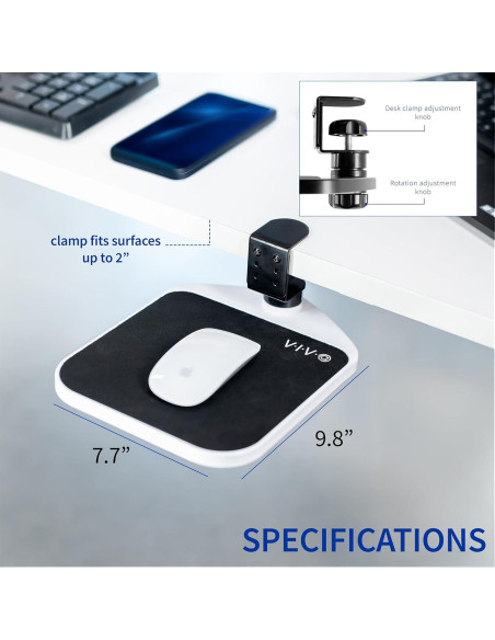 Soporte para Almohadilla de Ratón VIVO MOUNT-MS01AW Blanco