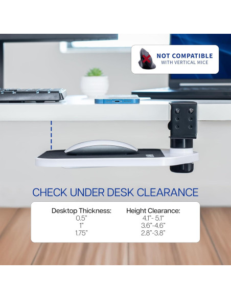 Soporte para Almohadilla de Ratón VIVO MOUNT-MS01AW Blanco