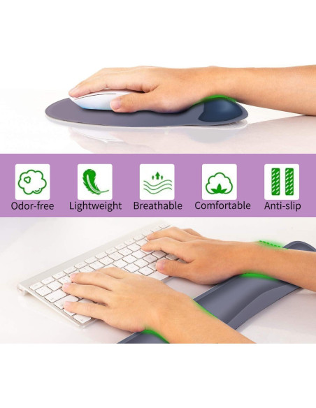 Juego de Soporte Ergonómico AORTDES para Muñeca y Alfombrilla