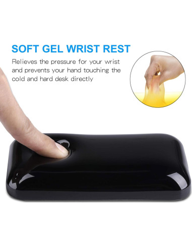 Reposamuñecas Ergonómico de Gel Aelfox - Soporte para Mouse Negro