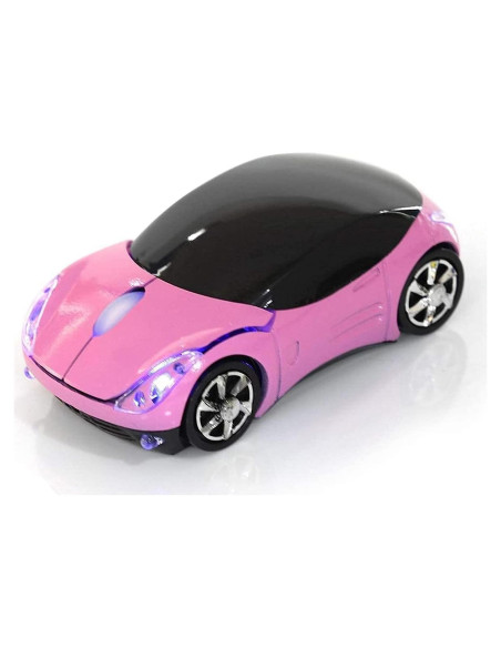 Ratón Inalámbrico 2.4G Spoojie F-car Rosa Óptico USB