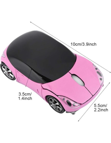 Ratón Inalámbrico 2.4G Spoojie F-car Rosa Óptico USB