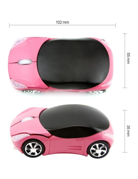 Ratón Inalámbrico 2.4G Spoojie F-car Rosa Óptico USB
