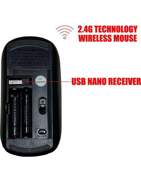 Ratón Inalámbrico 2.4G CJCBROES Óptico Receptor Nano