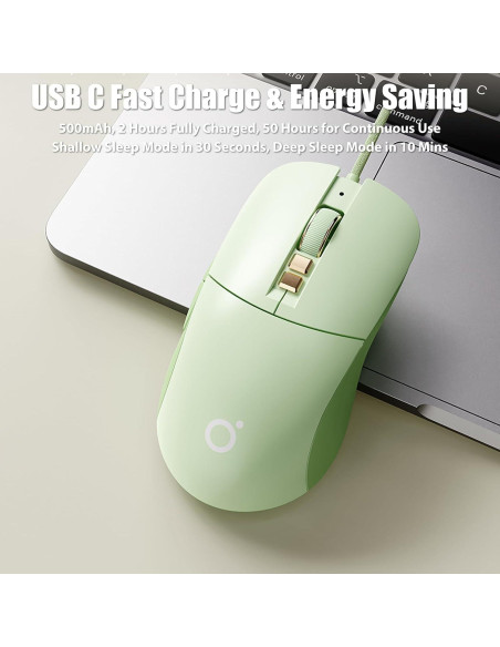 Ratón Gaming Inalámbrico TISHLED G309 2.4GHz/Bluetooth USB-C Verde