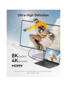Adaptador USB-C a HDMI Anker A8317 - 8K@60Hz, 4K@144Hz 2