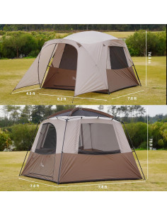 Carpa Familiar Vidalido para 3-4 Personas Impermeable 2.4x2.4m 2