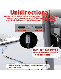 Adaptador USB C a HDMI 4K60 HIYNJLIK - Unidireccional 2