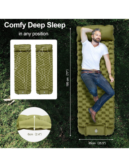 Almohadilla Inflable Night Cat para Dormir 195x65cm con Bomba