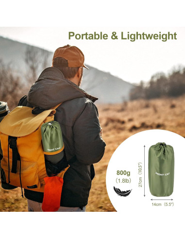 Almohadilla Inflable Night Cat para Dormir 195x65cm con Bomba