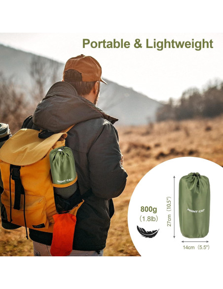 Almohadilla Inflable Night Cat para Dormir 195x65cm con Bomba